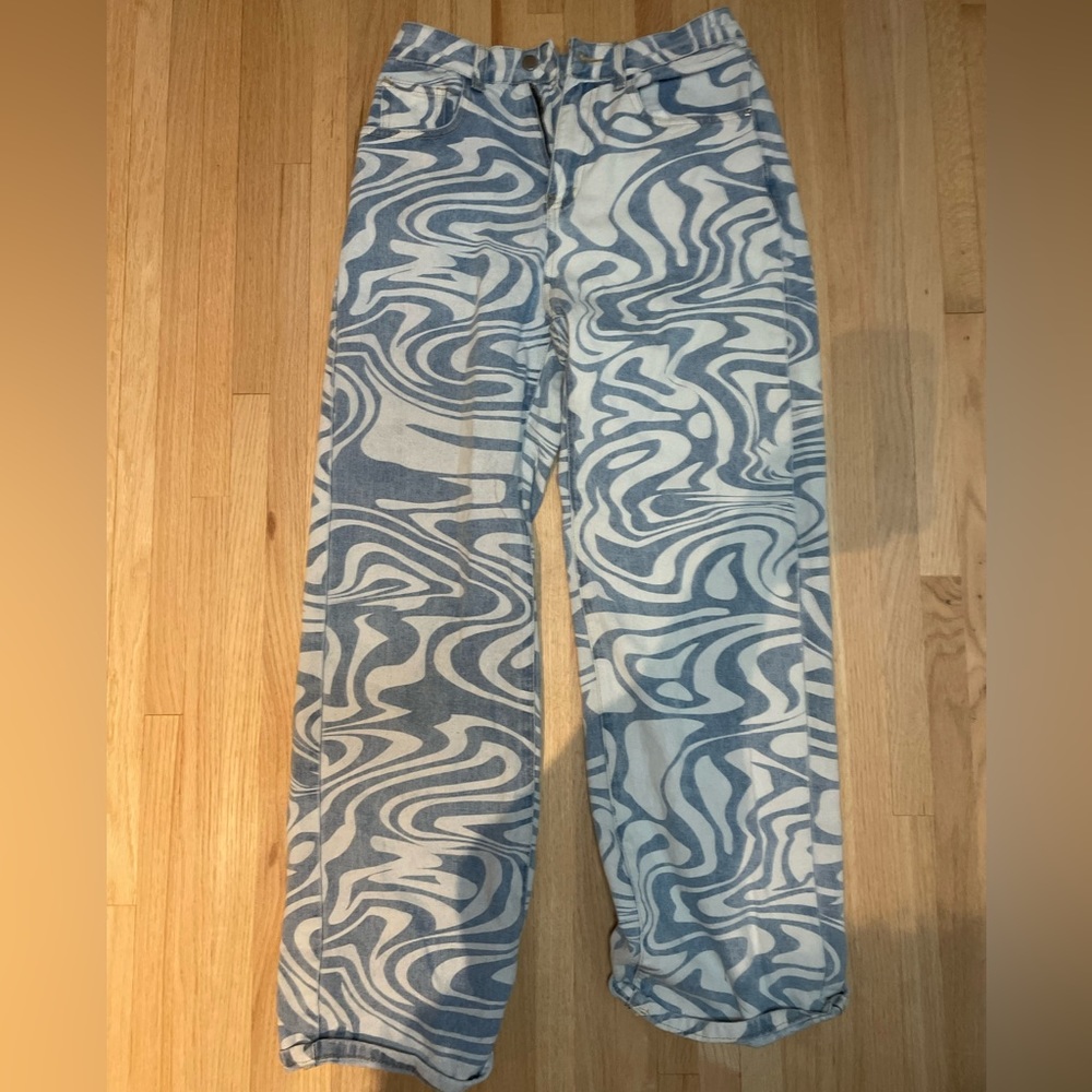 Marble baggy jeans